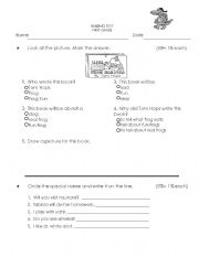 English worksheet: reading test