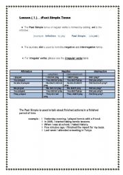 English Worksheet: simple past 