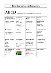 English Worksheet: Find the missing information