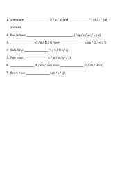 English Worksheet: Spelling Practice - Animals