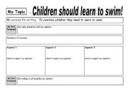 English Worksheet: Persuasive Writing Plan