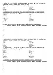 English Worksheet: Adjectives