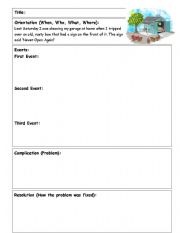 English Worksheet: Narrative Template 