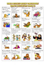 English Worksheet: SIMPLE PRESENT/PRESENT CONTINUOUS/SIMPLE PAST/FUTURE GOING TO/WITH KEY