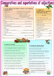 English Worksheet: Comparatives and superlatives of adjectives