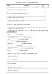 English Worksheet: Simple Past