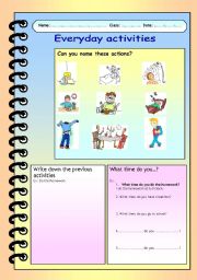 English Worksheet: Everyday activities