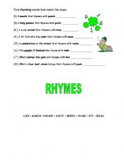 English worksheet: st patricks