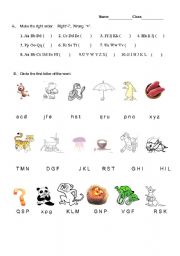 English worksheet: Letter practice