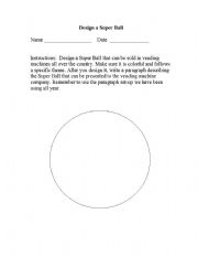 English worksheet: Design a Super Ball