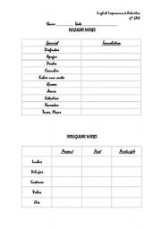 English worksheet: VERBS