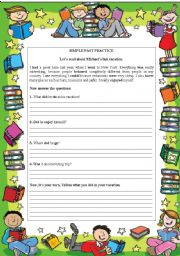 English Worksheet: Simple Past Practice