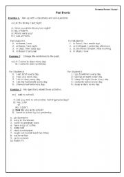 English worksheet: Past events