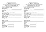 English worksheet: TEST 6 TH GRADE - INTRODUCTION TO ENGLISH LANGUAGE THIRD PART