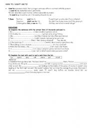 English Worksheet: used to