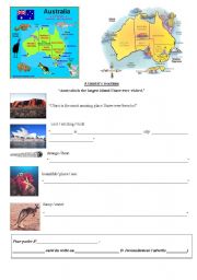 English Worksheet: A tourists reactions in Australia