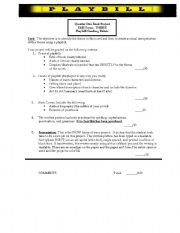 English Worksheet: Playbill Book Project