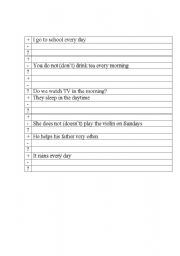 English Worksheet: Present Simple