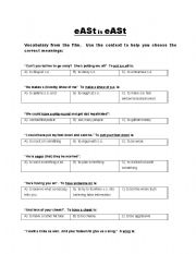 East is East worksheet for the film
