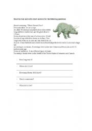 English Worksheet: short reading comprehension