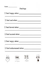 English Worksheet: Feelings