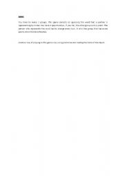 English Worksheet: A mime game