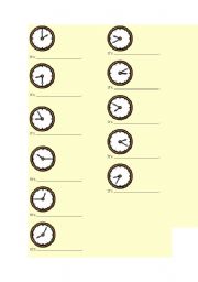 English Worksheet: the time