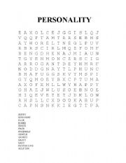 English worksheet: crossword puzzle personality