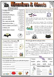 English Worksheet: MONSTERS & GHOSTS