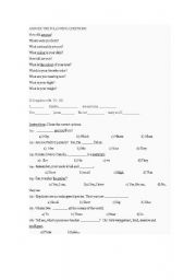 English Worksheet: Basic English