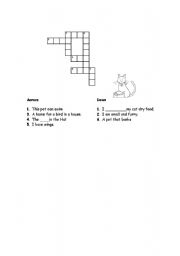 English Worksheet: Crossword Animals