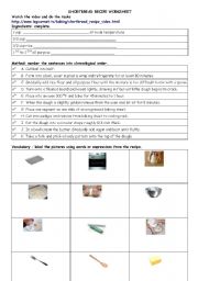 English Worksheet: SHORTBREAD RECIPE