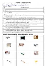 English Worksheet: SHORTBREAD RECIPE