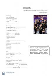 English Worksheet: Humanity Song by Scorpions