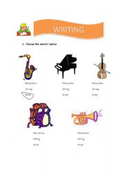 English worksheet: Musical instruments