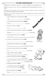 English Worksheet: Key Word Transformations: Present Perfect