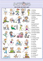 English Worksheet: ACTIONS picture dictionary