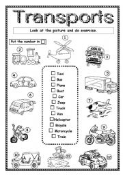 English Worksheet: Transport