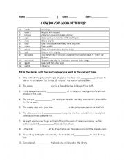 English worksheet: HORSING AND LOOKING AROUND 