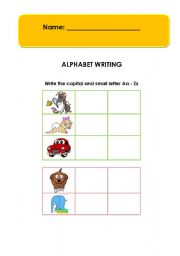 English worksheet: Practice Writing Alphabet Aa-Zz