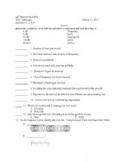 English Worksheet: Physics of Sound