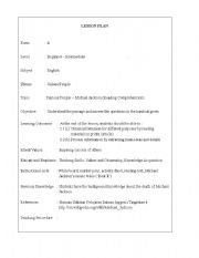 English Worksheet: michael jackson