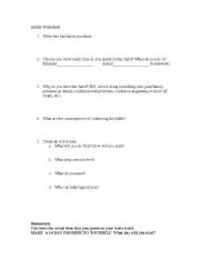 English Worksheet: healthy habits