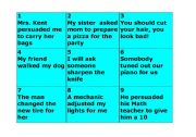 English Worksheet: CAUSATIVE BOARD GAME