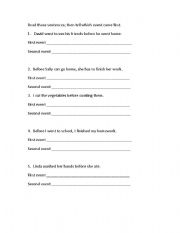 English Worksheet: Before and After