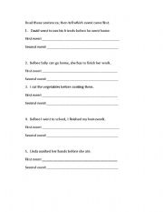 English worksheet: Before and After