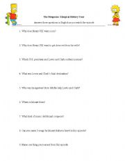 English worksheet: The Simpsons- A Margical History Tour