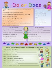 English Worksheet: Present simple Do or Does