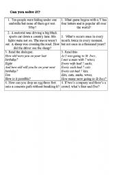 English Worksheet: can you solve it