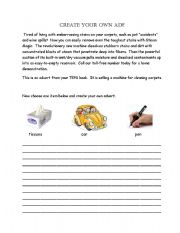 English worksheet: Creating an Advertisment